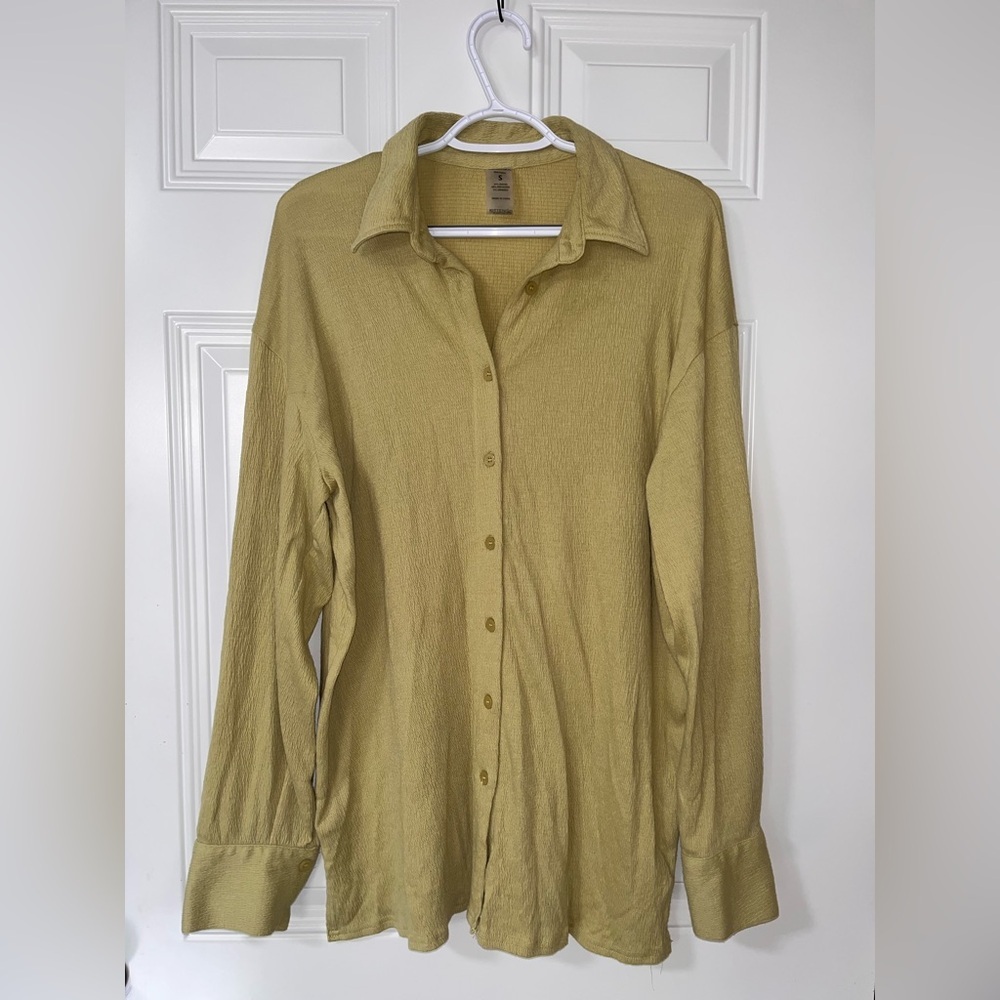 Kittenish Light Olive Button Down Shirt